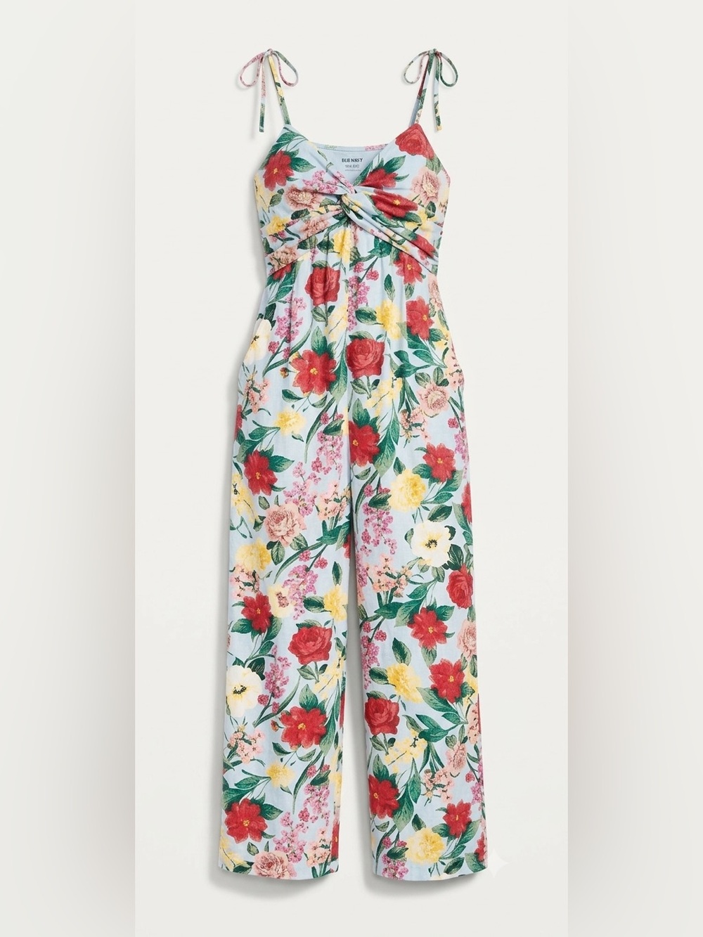 Old Navy Linen Blend Floral Twist Front Jumpsuit Romper Size Small (Tall)
